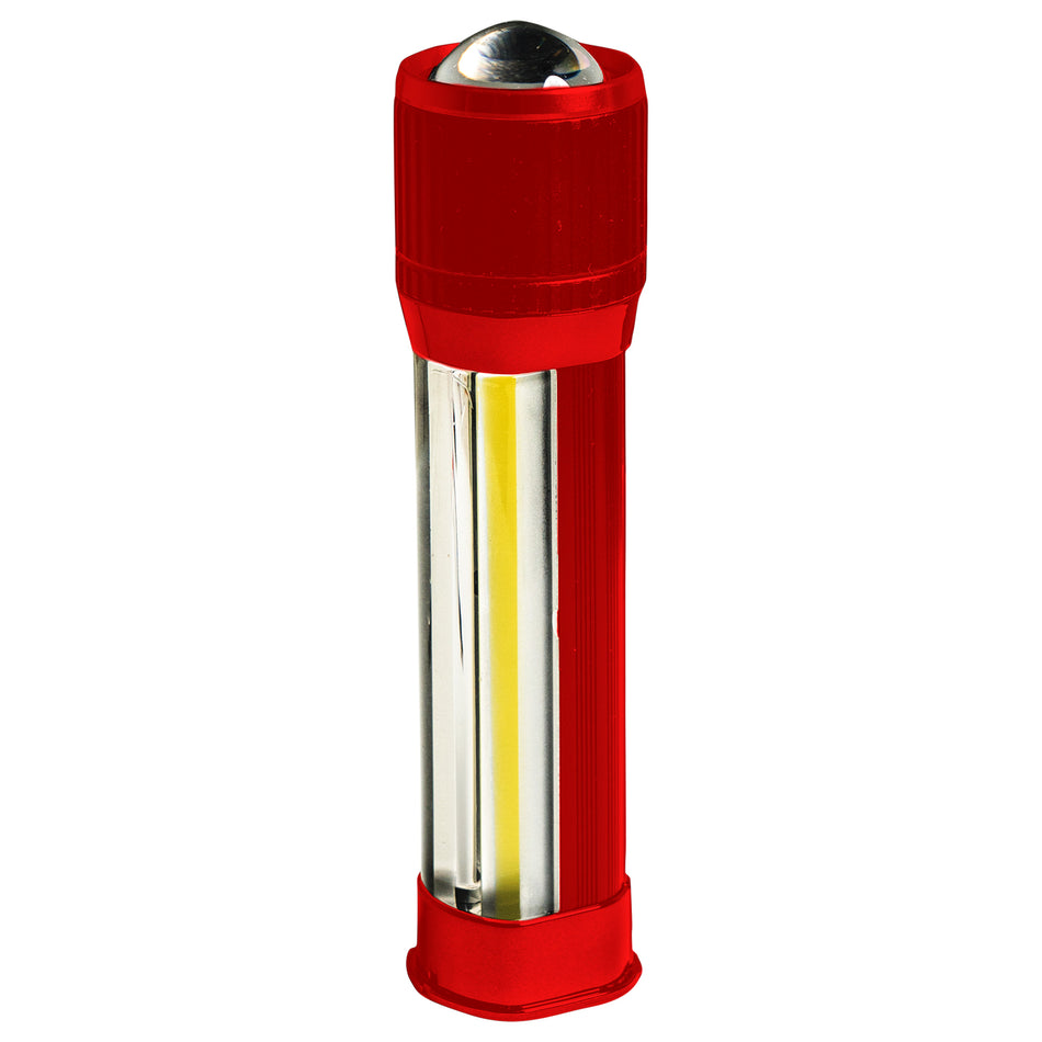 RECON 1,700 Lumen Ultra High Power CREE XHP35.2 LED Flashlight w/ LED Side Lantern & USB Charging Port - Red