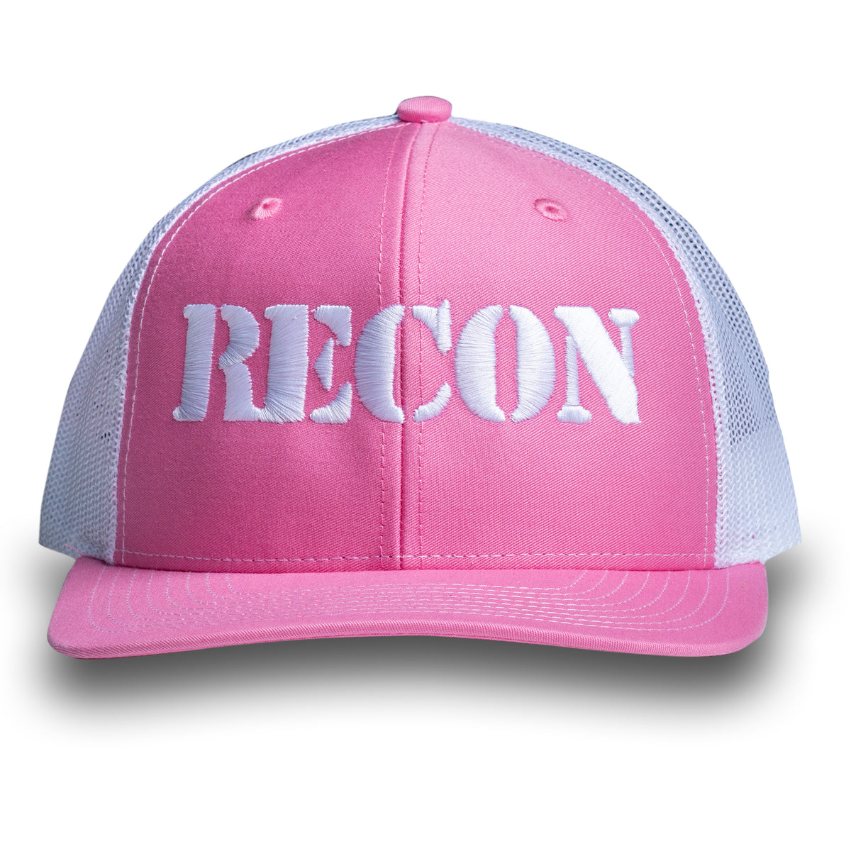 RECON Snapback Trucker Hat - Pink/White