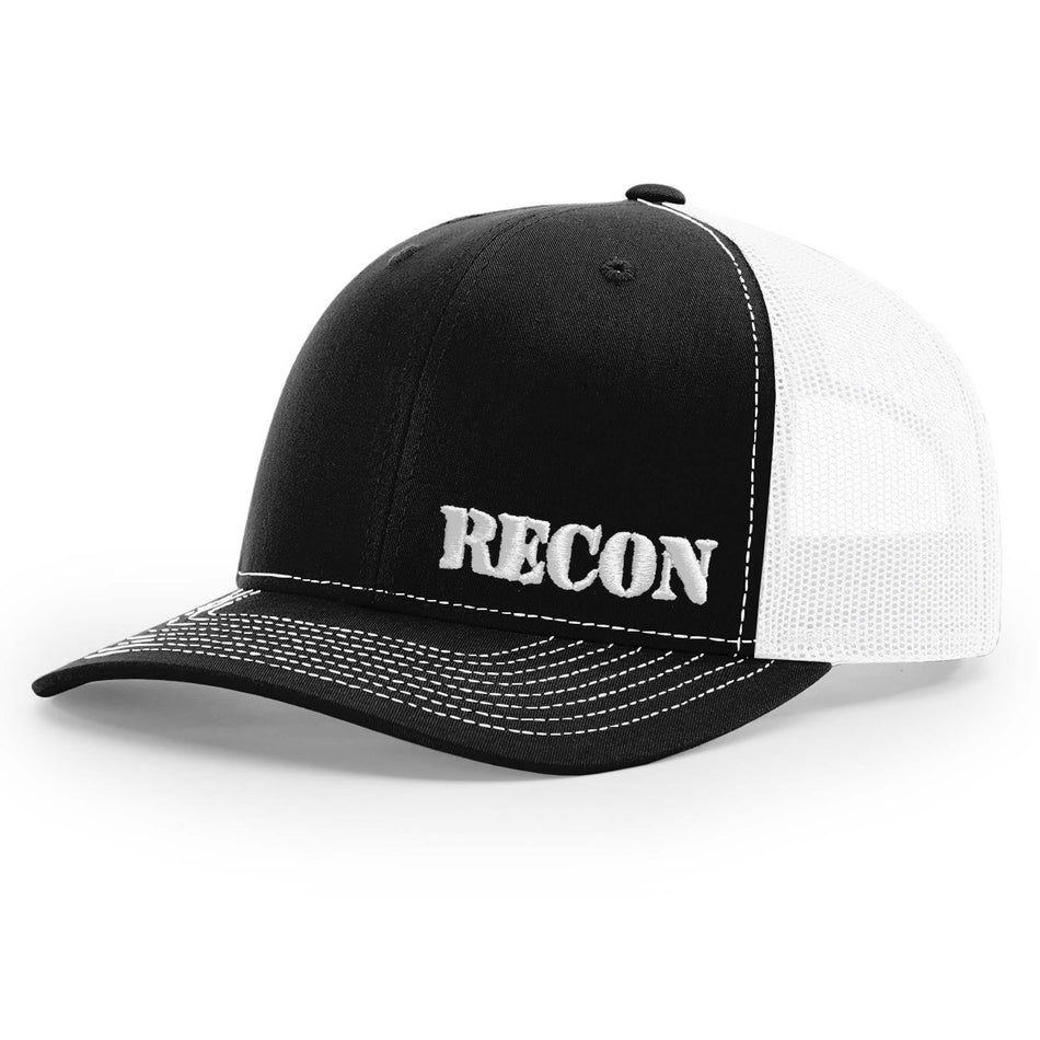 RECON Trucker Snapback Hat - Black / White