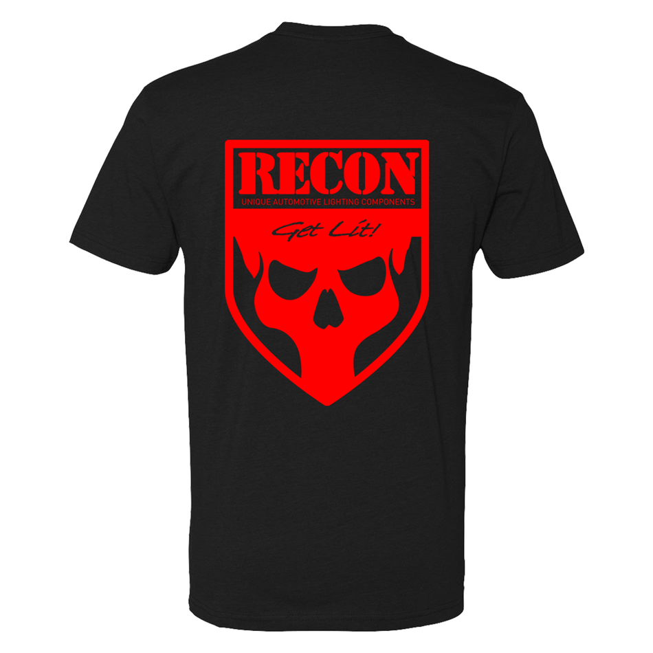 RECON black t-shirt with red skull (back)