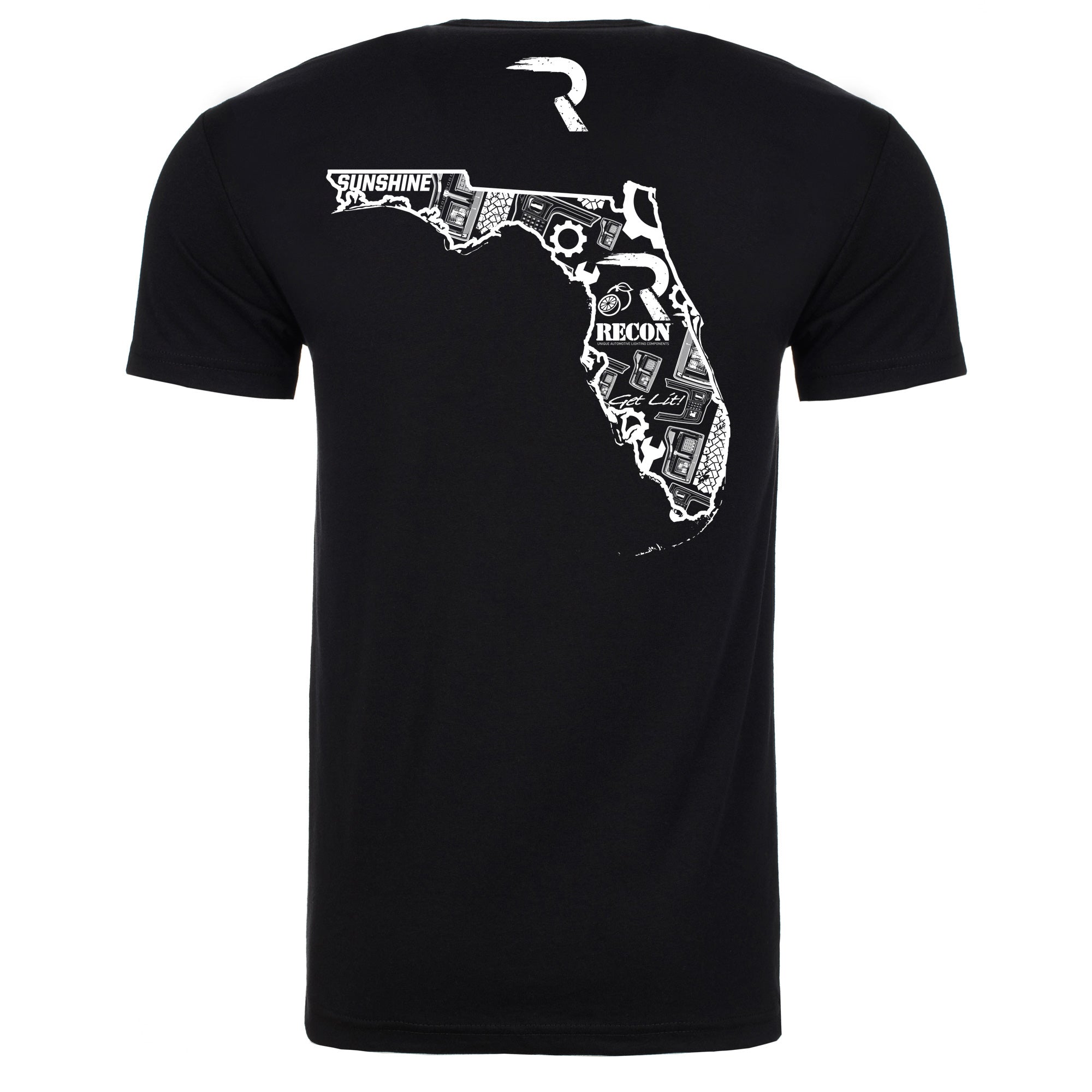 Illustrated Florida T-Shirt - Black w/ White Print - GoRECON