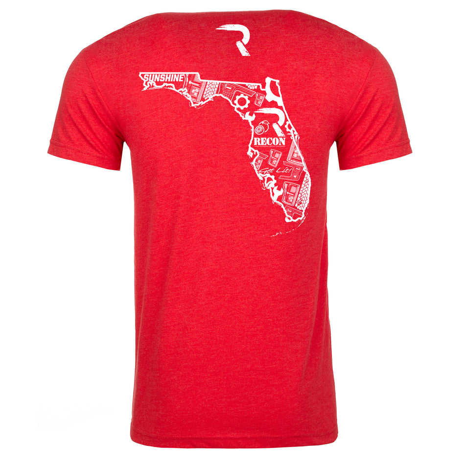Illustrated Florida T-Shirt - Red w/ White Print