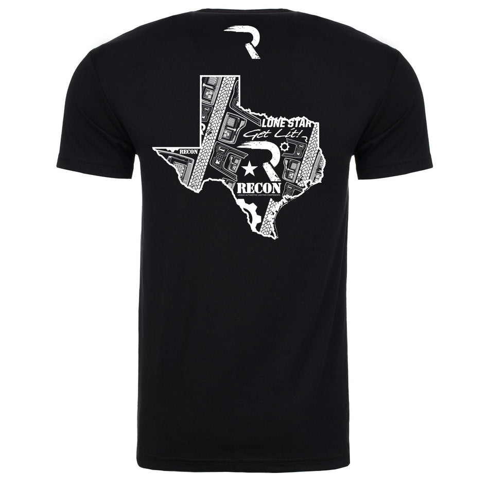 Illustrated Texas T-Shirt - Black w/ White Print