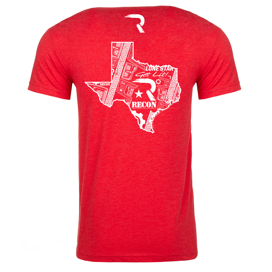 Illustrated Texas T-Shirt - Red w/ White Print