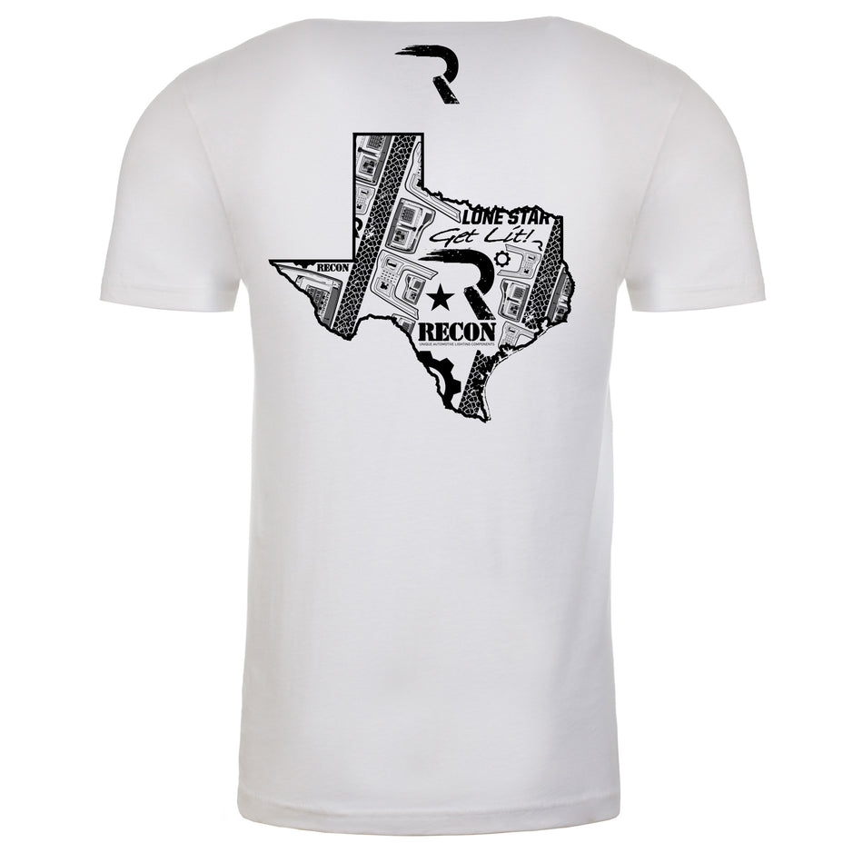 Illustrated Texas T-Shirt - White w/ Black Print