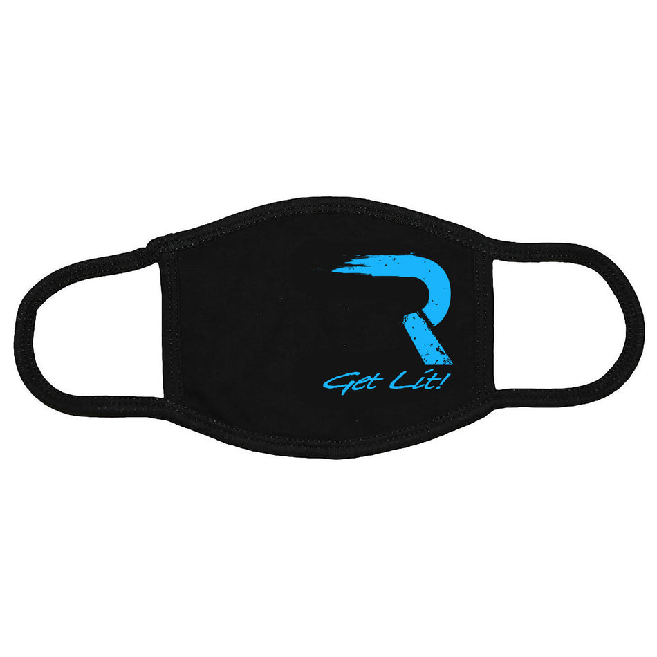 RECON Get Lit! Black Mask w/ Blue Logo