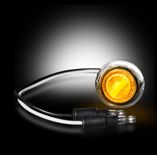 Front Lower Air Dam Light Kit w/ Clear Lens & Chrome Bezel LED Amber