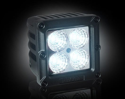 Square 3" LED Light w/ Four 5-Watt Flood Pattern CREE XTE LEDs - CLEAR/CHROME