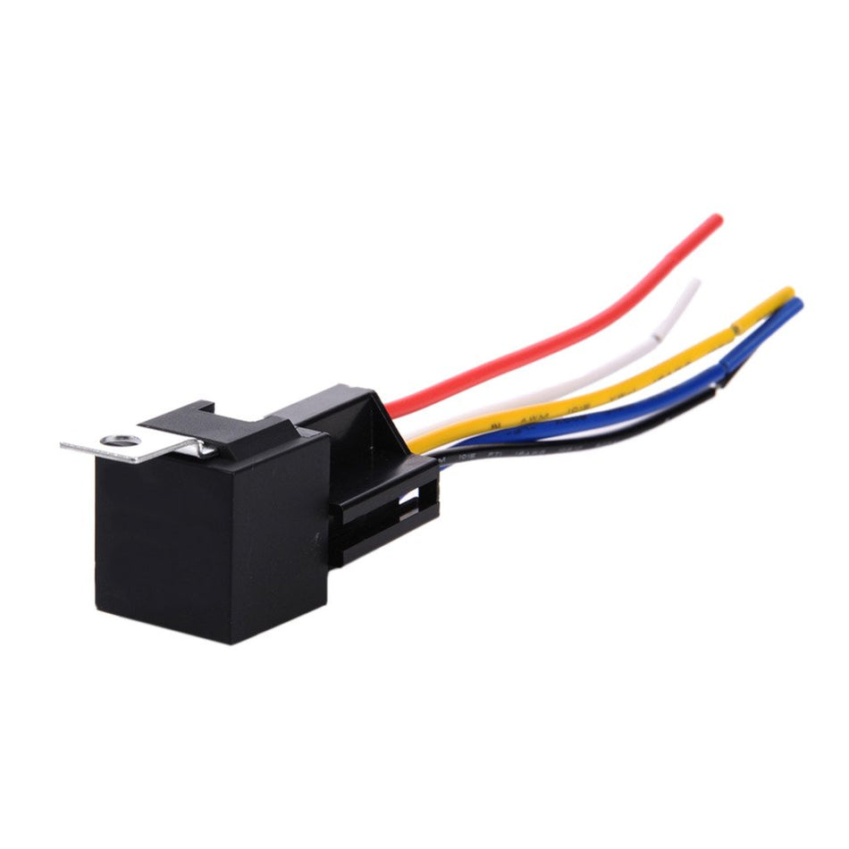 5-PIN 12-Volt 30/40A Relay w/ 5-PIN Interlocking Wire Connector